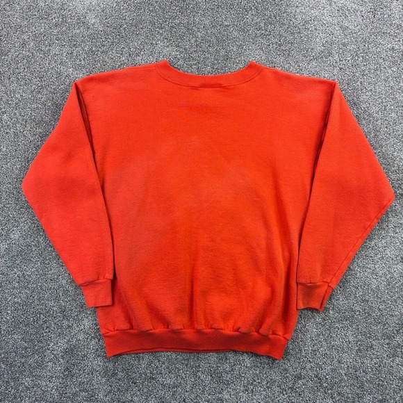 Vintage Peanuts Halloween Sweatshirt Mens XL Orange Snoopy Woodstock Cartoon - Picture 4 of 5